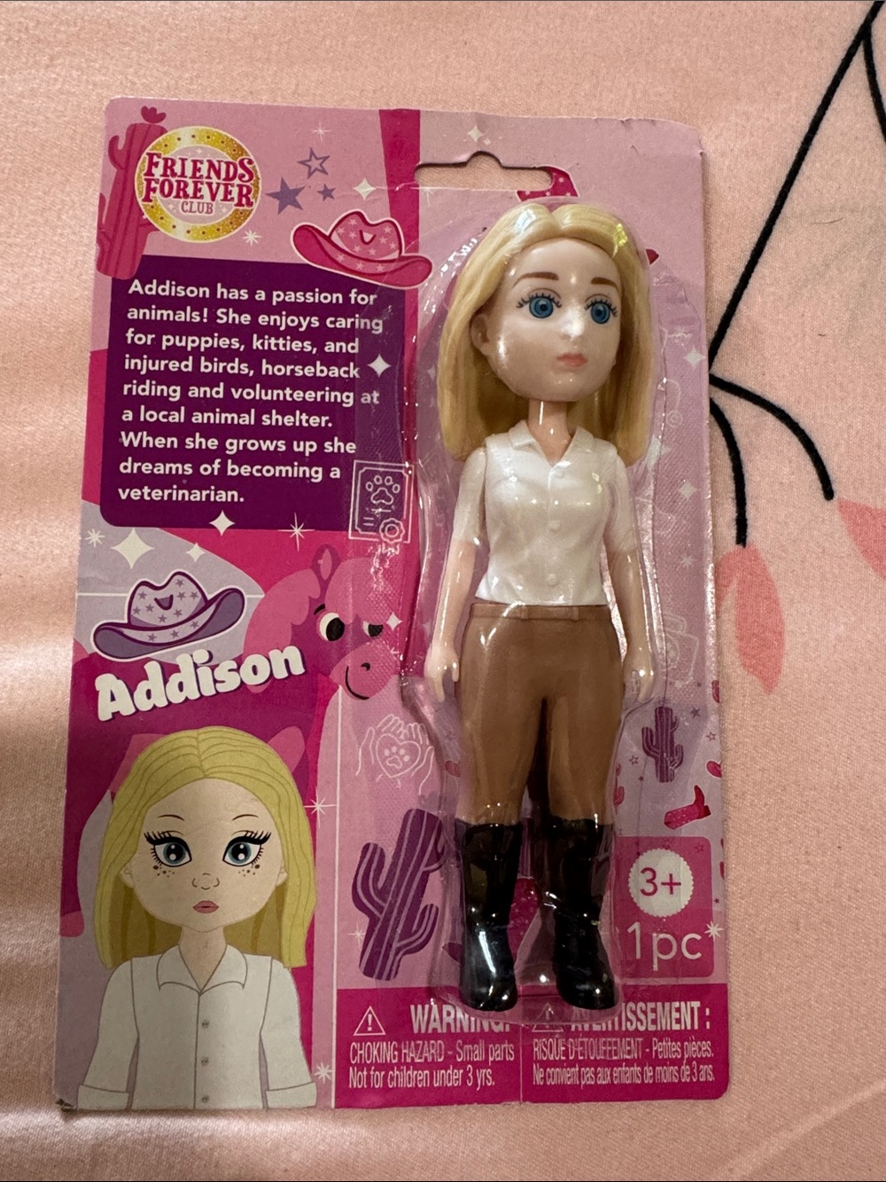 Addison Blonde Doll in White & Brown